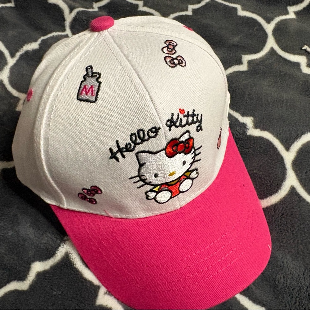 Hello Kitty Pink and White Embroidered Cap